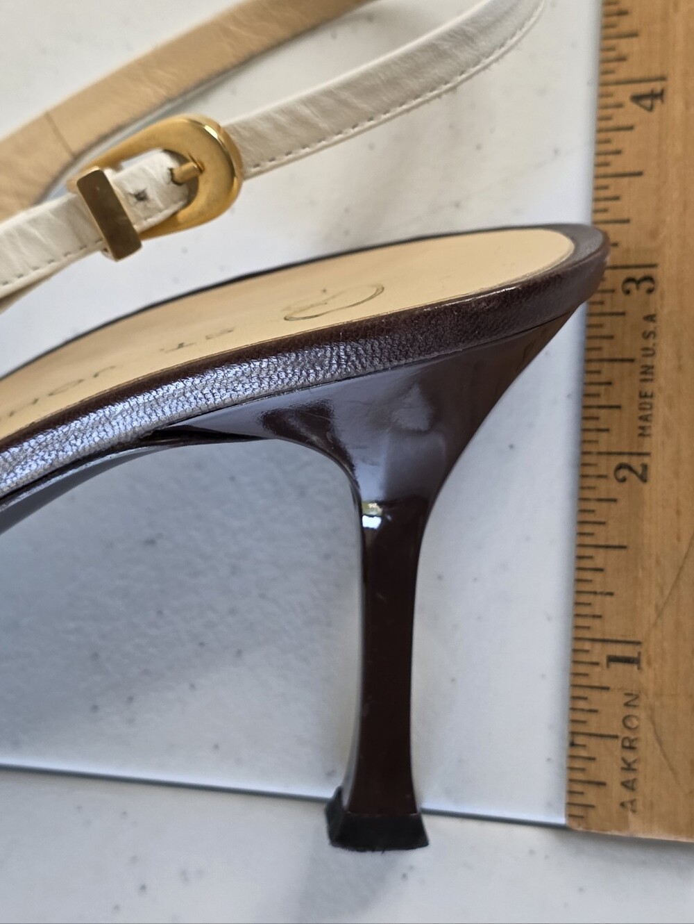St. John Two-Tone High Heel Pumps Size 10 Vintage Slingbacks Made in Italy Rare - Picture 11 of 14